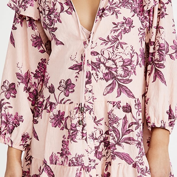 HPπFree People Sunbaked Swing Dress in Peach Combo sz xs NWT - Picture 4 of 6